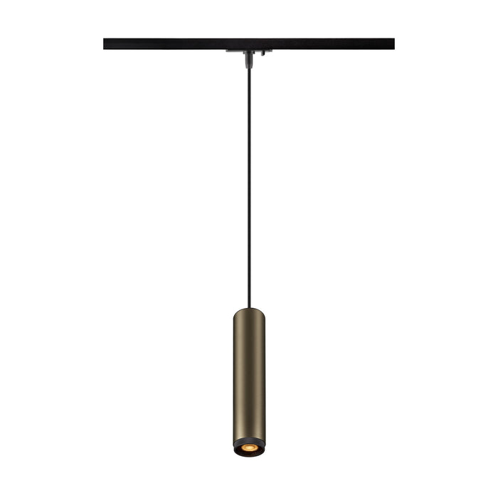 Bottom view product picture of SLV GRIP! L, 1~ pendant light, GU10, pendant length 200 cm, 1x max. 6W, bronze / black