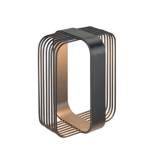 Metal accent piece, black and bronze finish.