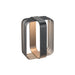 Metal table lamp with matte black and copper finish.