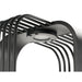 Close-up of a black metal outdoor light fixture with a textured finish and integrated LED, surface mounted.
