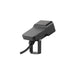 Black metal LED flood light, matte finish, with bracket mounting.