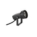 Black metal spotlight with bracket mount.