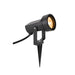 Black metal spotlight with stake mount.