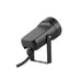 Black metal spotlight with bracket mount.
