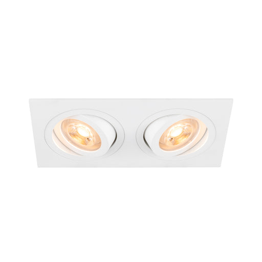 SLV Aluminium NEW TRIA® 155, recessed ceiling light, square, 2 x GU10, two-lamp, white