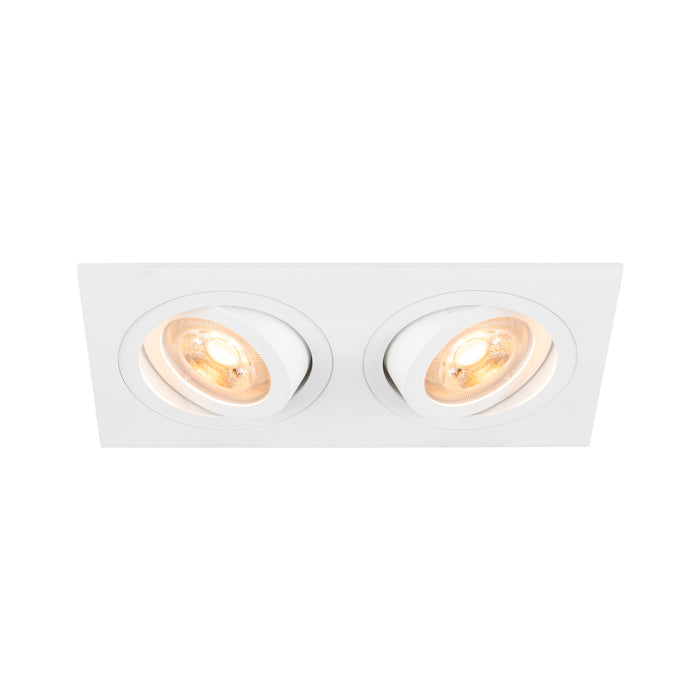 SLV Aluminium NEW TRIA® 155, recessed ceiling light, square, 2 x GU10, two-lamp, white