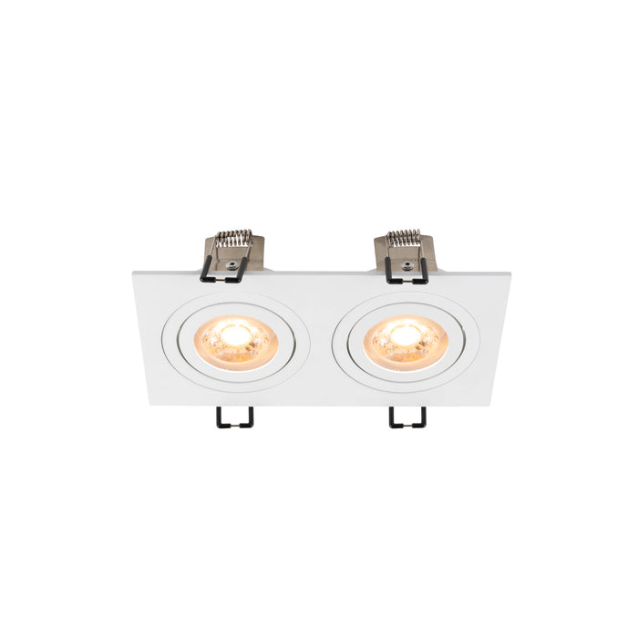 Detailed view product picture of SLV Aluminium NEW TRIA® 155, recessed ceiling light, square, 2 x GU10, two-lamp, white