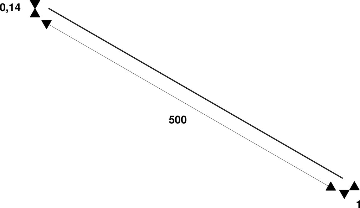 Dimensioned drawing of SLV GRAZIA, LED Strip Core, 6500K, 45W, L: 500 cm