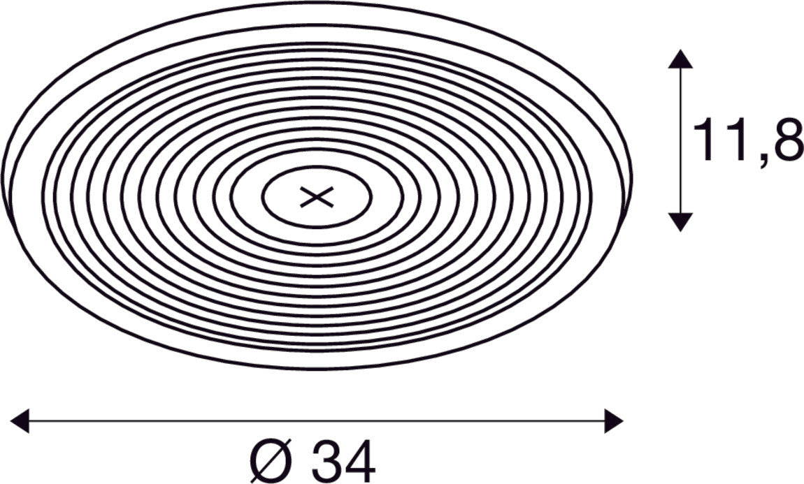 Dimensioned drawing of SLV HIGHBAY C, 340 60/80/100W 840 IP65