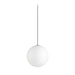 White glass globe pendant light fixture.