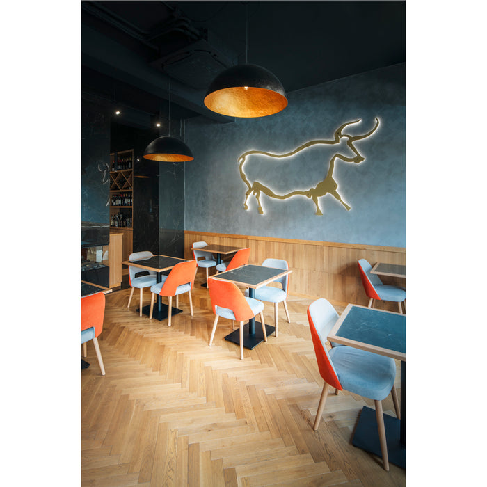 SLV 1008538 FORCHINI 70, pendant light, E27, pendant length 150 cm, 1x max. 40 W, matt black / matt gold (MD20)