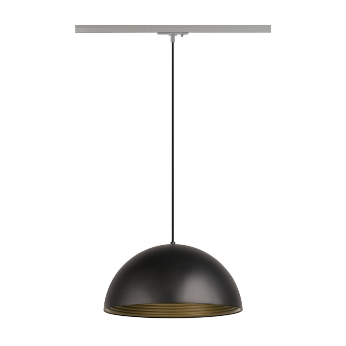 Detailed view product picture of SLV FORCHINI M 40 TRACK, 1~ pendant light, E27, pendant length 150cm, silver-grey adapter, 1x max. 40W, matt black / matt gold