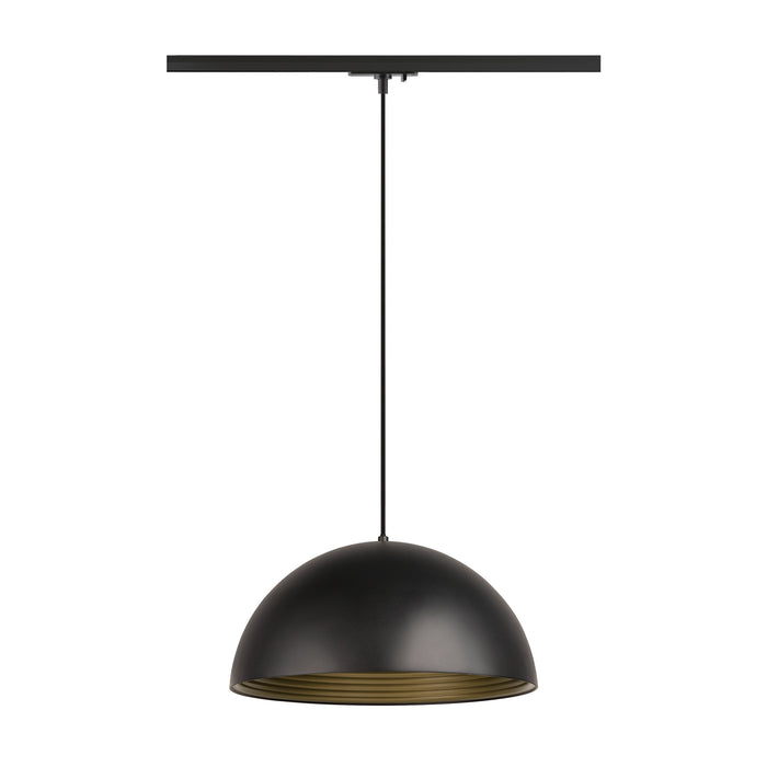 Detailed view product picture of SLV FORCHINI M 40 TRACK, 1~ pendant light, E27, pendant length 150cm, black adapter, 1x max. 40W, matt black / matt gold