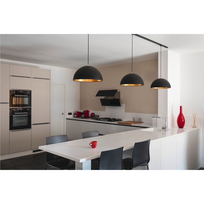 SLV 1008540 FORCHINI M 40 TRACK, 1~ pendant light, E27, pendant length 150 cm, black adapter, 1x max. 40 W, matt black / matt gold (MD20)