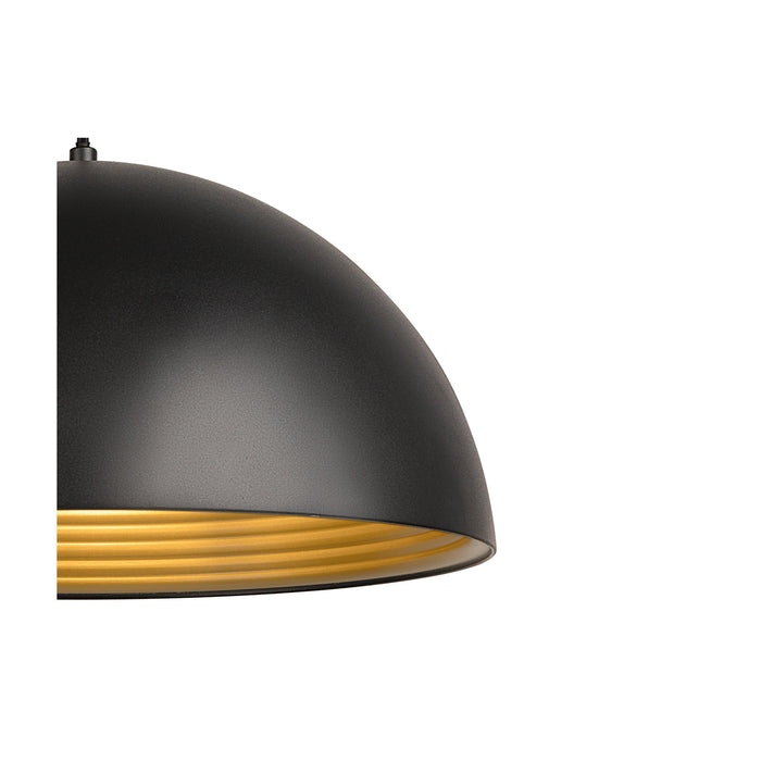 Back view product picture of SLV FORCHINI M 40 TRACK, 1~ pendant light, E27, pendant length 150cm, black adapter, 1x max. 40W, matt black / matt gold