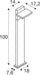 Dimensioned drawing of SLV ABRIDOR POLE 100, floor lamp, HYBRID, 2200/2700K, IP65 anthracite