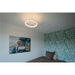 White metal flush mount LED ceiling light fixture.