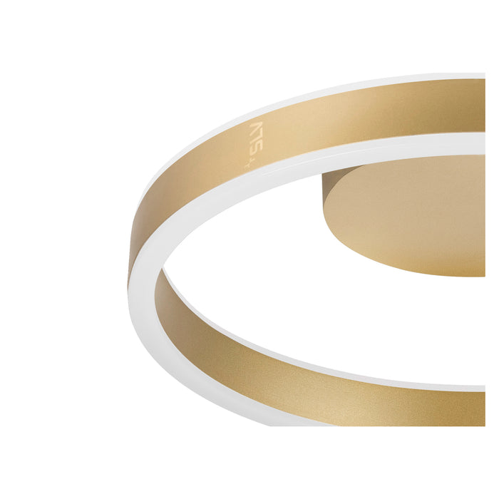 Back view product picture of SLV ONE, wall and ceiling-mounted light, round, 2700/3000K, 14W, DALI, touch, 130°, brass