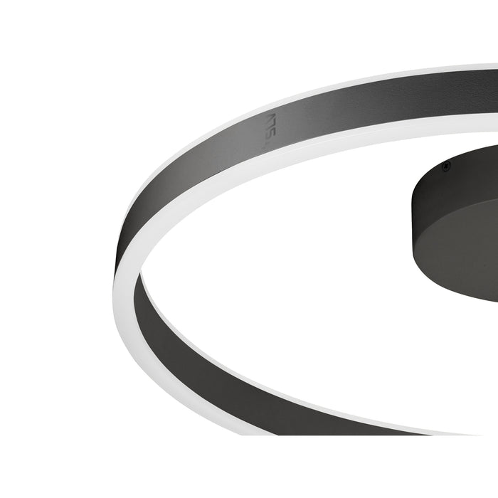 Back view product picture of SLV ONE, wall and ceiling-mounted light, round, 2700/3000K, 23W, DALI, touch, 130°, black