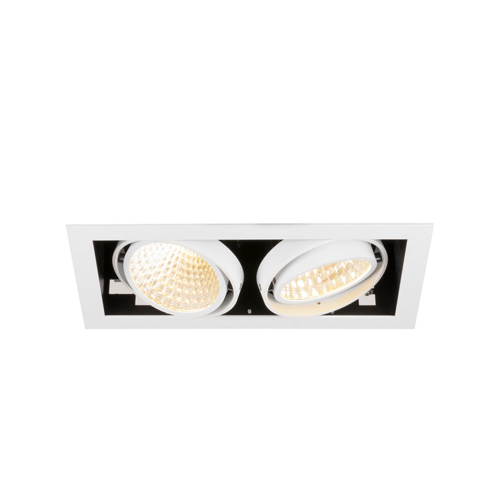 Front view product picture of SLV Aluminium KADUX, recessed ceiling light, double, 3000K, DALI 2, touch, 30°, white