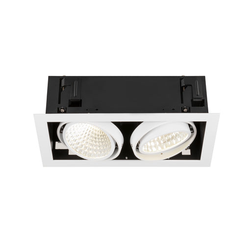 SLV Aluminium KADUX, recessed ceiling light, double, 4000K, DALI 2, touch, 30°, white
