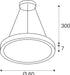 Dimensioned drawing of SLV MEDO® RING 60, pendant light, pendant length 300cm, 3000/4000K, 110°, PHASE, white