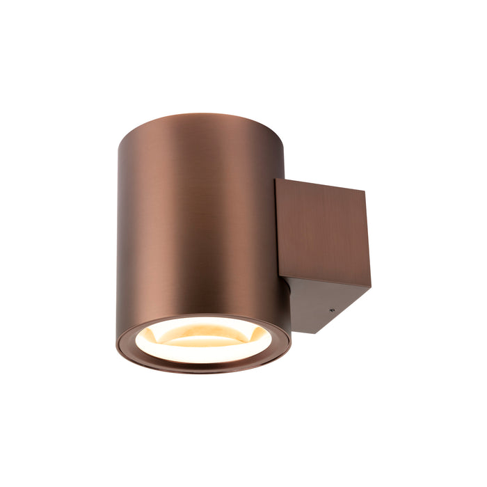 Back view product picture of SLV OCULUS, wall-mounted light, round, 2000-3000K, 15W, dim-to-warm, PHASE, 100°, dark copper