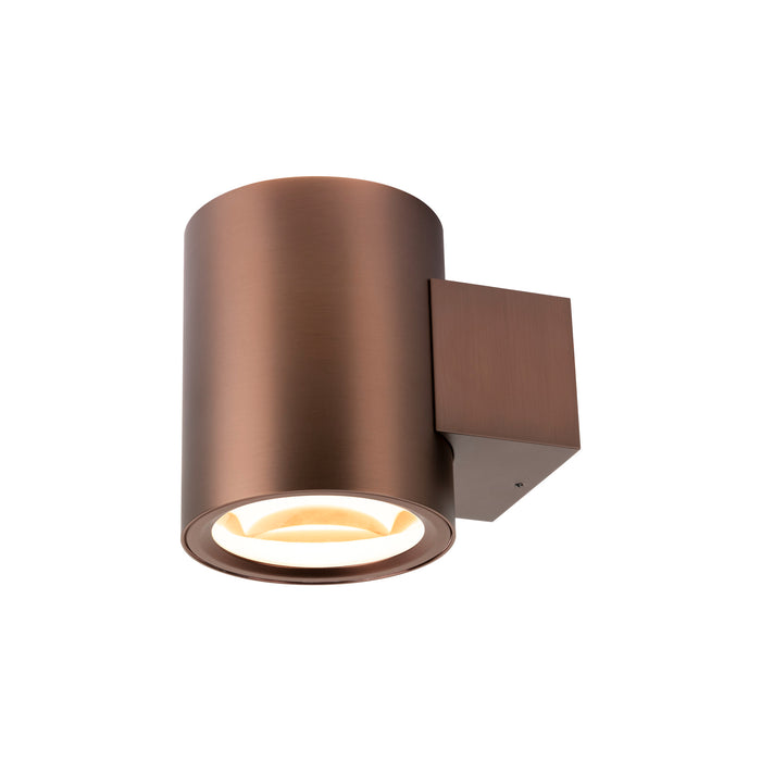 Bottom view product picture of SLV OCULUS, wall-mounted light, round, 2000-3000K, 15W, dim-to-warm, PHASE, 100°, dark copper