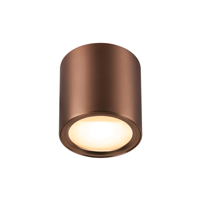 Back view product picture of SLV OCULUS, surface-mounted ceiling light, round, 2000-3000K, 11W, dim-to-warm, PHASE, 100°, dark copper