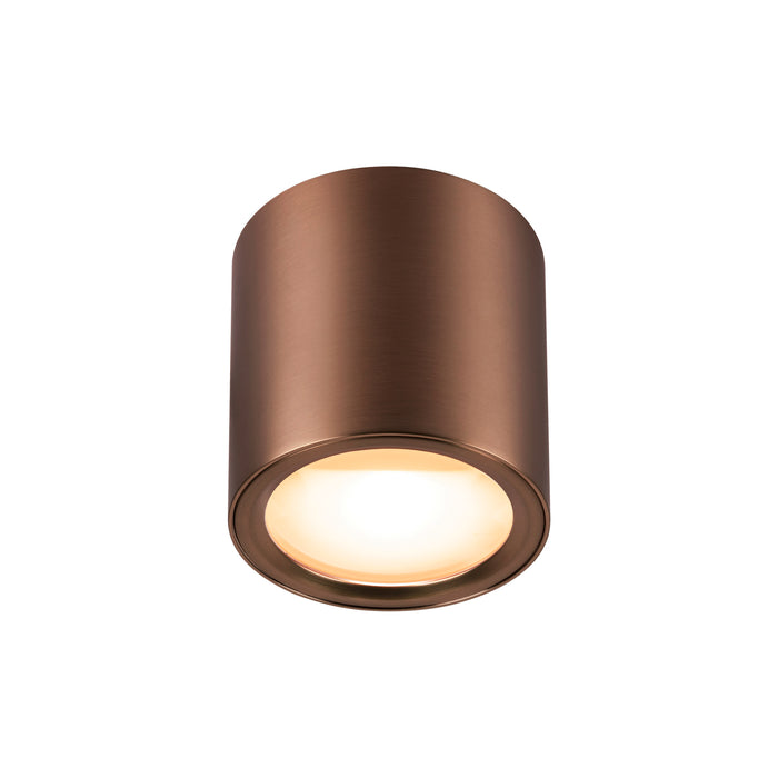 Bottom view product picture of SLV OCULUS, surface-mounted ceiling light, round, 2000-3000K, 11W, dim-to-warm, PHASE, 100°, dark copper