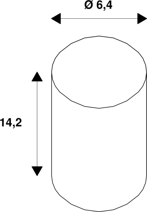Dimensioned drawing of SLV Colourless LED ST64, LED bulb, gold, E27, 4W, 1800K
