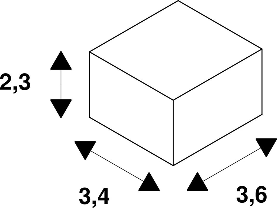 Dimensioned drawing of SLV Strain relief, standard, for non-dimmable drivers: 1008699, 1008700, 1008701