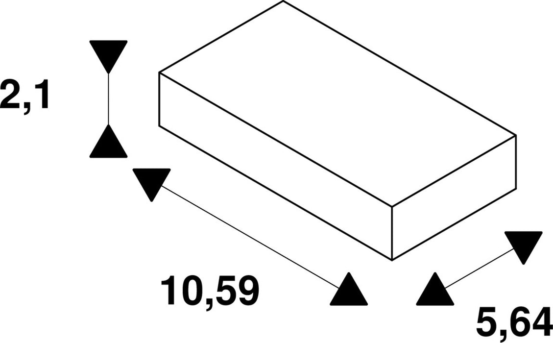 Dimensioned drawing of SLV Strain relief through-wirable, for DALI dimmable drivers: 1008666, 1008667, 1008668