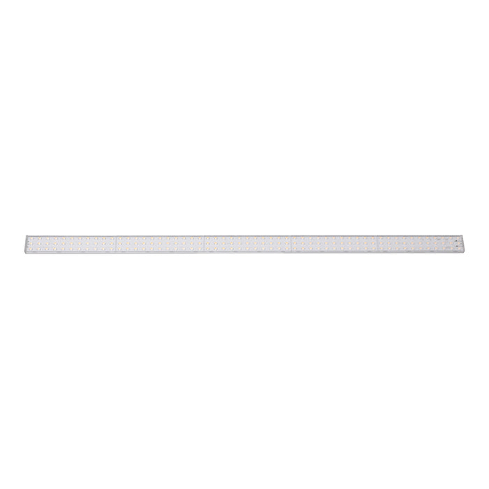 LED strip light, aluminum, silver finish, surface mount.
