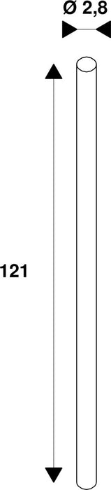 Dimensioned drawing of SLV Colourless Pack of 10 LED Tube C T8 EM/M 1200 16W 865