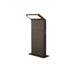 Dark bronze finish aluminum LED path light, surface mounted.