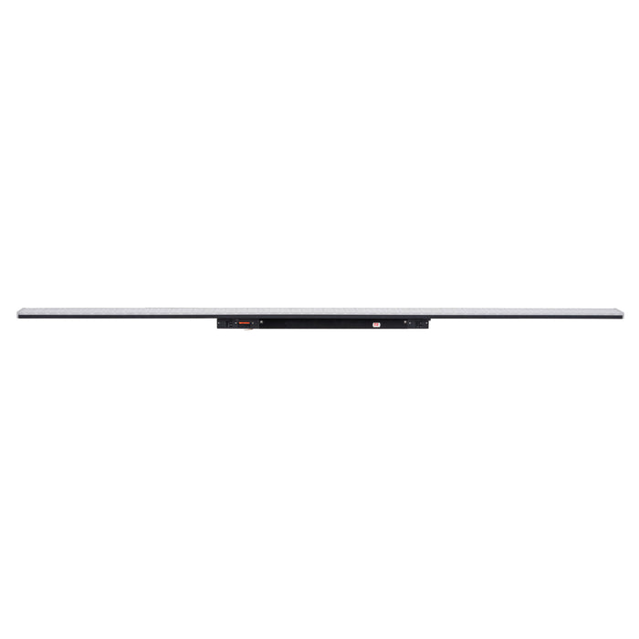 LED linear light fixture, black housing, surface mounted.