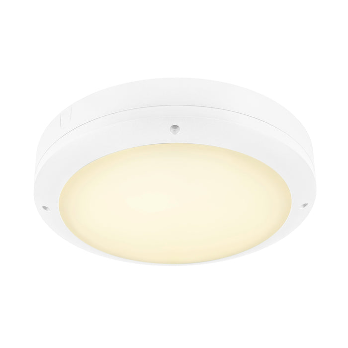 White round LED ceiling light fixture, flush mount.