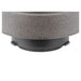 Gray terrazzo planter with black plastic base.
