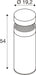 Technical drawing of a cylindrical standoff with dimensions.