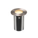 Stainless steel in-ground well light, brushed finish, silver.