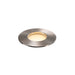 Brushed nickel recessed LED light fixture, warm white.