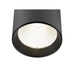 Black cylinder surface-mounted LED downlight.
