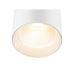 White cylinder surface-mounted light fixture with textured interior.