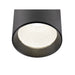 Black aluminum recessed cylinder downlight fixture.