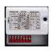 White plastic sensor switch with red DIP switches, showing detection area, hold time, and daylight sensor settings.
