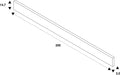 Technical drawing of a white rectangular bar with dimensions 200 x 14.7 x 3.5.