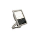 Gray aluminum LED flood light with bracket mount.