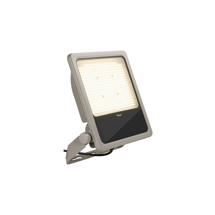 Gray SLV LED floodlight with bracket mount.
