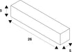 Diagram of a white rectangular prism with dimensions 5x5x26.